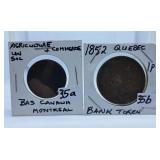 Agriculture & Commerce Un Sou Coin and 1852