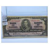 1937 Canada Ten Dollar Bill