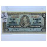 1937 Canada Five Dollar Bill