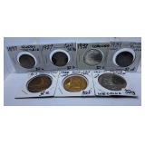 Seven British Royalty Tokens/Coins Beginning with