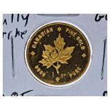 Rare Find 9999 1 Gram Fine Gold Canada Coin