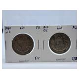 Fine 1943 and 1945 Canada 50 Cent Pieces