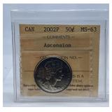 ICCS Graded Mint State 2002 Canada 50 Cent Piece