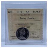 ICCS Graded Proof Like 1971 Canada Nickel with