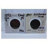 1892 "Obverse 4" and Extremely Fine 1897 Canada