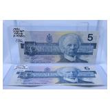 Choice Uncirculated Two in a Row 1986 Canada Five