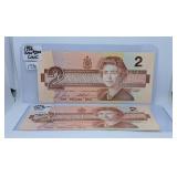 Uncirculated Two in a Row 1986 Canada Two Dollar