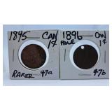1895 and 1896 with Hole Canada Big Pennies