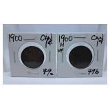 1900 and Very Fine 1900H Canada Big Pennies