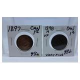 1897 and Very Fine 1898H Canada Big Pennies