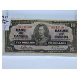 1937 Canada Ten Dollar Bill