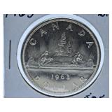 Brilliant Uncirculated 1963 Canada One Dollar
