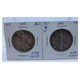 1918 and 1937 U.S.A. Half-Dollar Coins
