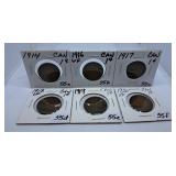 1914, 1916, 1917, 1919 and 1920 Canada Large