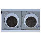 1942 and 1944 Canada 50 Cent Pieces