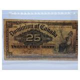 1900 Dominion of Canada Twenty Five Cent Bill