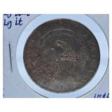 About Uncirculated 1834 U.S.A. 50 Cent Piece with