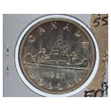 About Uncirculated 1937 Canada One Dollar Coin