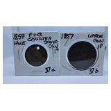 1859 Canada Penny with Hole and F & C Counter