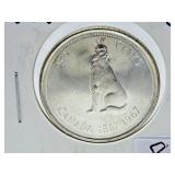 Uncirculated 1967 Canada 50 Cent Piece with Cameo