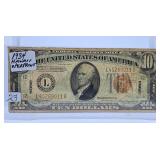 1934 U.S.A. Ten Dollar Bill with Hawaii over