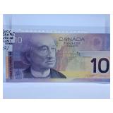 Choice Uncirculated 2001 Canada Ten Dollar Bill