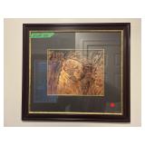 Framed Dog Print. Unknown Artist