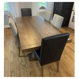 Solid Wood Dining Table With 6 Chairs