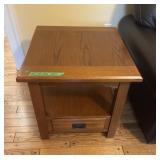 Wooden Side Table with drawer and magazine shelf