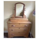 Lovely solid wood dresser with mirror and