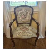 Floral Upholstered Chair with beautiful carved