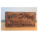 Vintage White Swan Yeast Cakes Crate