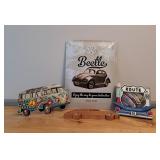 Volkswagon Tin Signs, Route 66 Frame & Wooden
