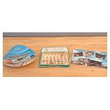 Vintage Melmac Expo 67 Dish, Cities Service Map &