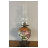 Glass ball oil lamps with brass base and