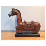 Wooden Horse Statue Decor - 17"H