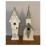 2 bird houses great for home decor tallest 18in