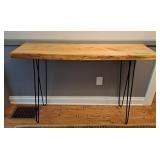 Polished Live Edge Wood Table w/Hairpin Legs