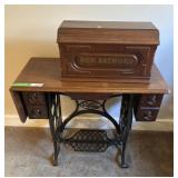 Antique 1880 New Raymond Sewing machine table