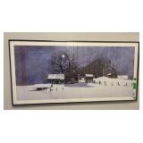 Framed Print of a Wintry Barn Scene