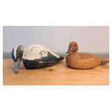 Beautiful Wood Decoys - One Stamped Brown Decoys