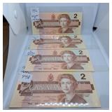 Choice Uncirculated Four in a Row 1986 Canada Two