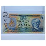 Choice Uncirculated 1979 Canada Five Dollar Bill