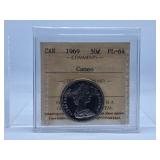 ICCS Graded Proof Like 1969 Canada 50 Cent Piece