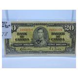 1937 Canada Twenty Dollar Bill
