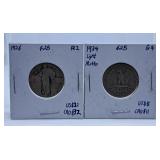 1926 and 1934 U.S.A. Quarters