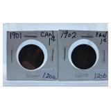 1901 and 1902 Canada Pennies