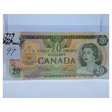 Uncirculated 1979 Canada Twenty Dollar Bill