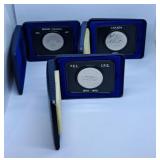1971, 1972 and 1973 Canada Dollar Coins in Cases