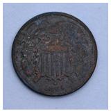 Rarer 1864 U.S.A. Two Cent Coin